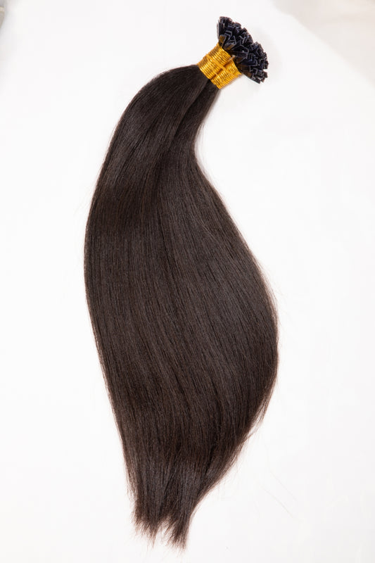 Raw Yaki Straight K Tips - One Donor Human Hair Flat U / V / Tip Extensions