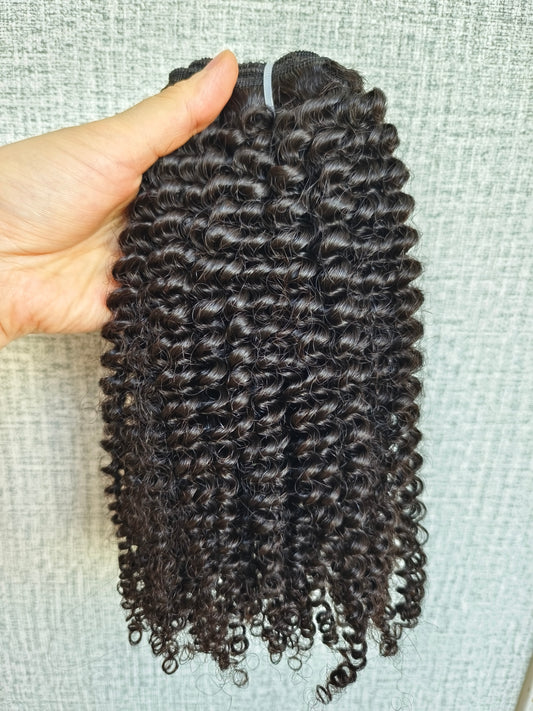 3c 4a kinky curly Raw Human Hair Clip Ins-Seamless and Classic