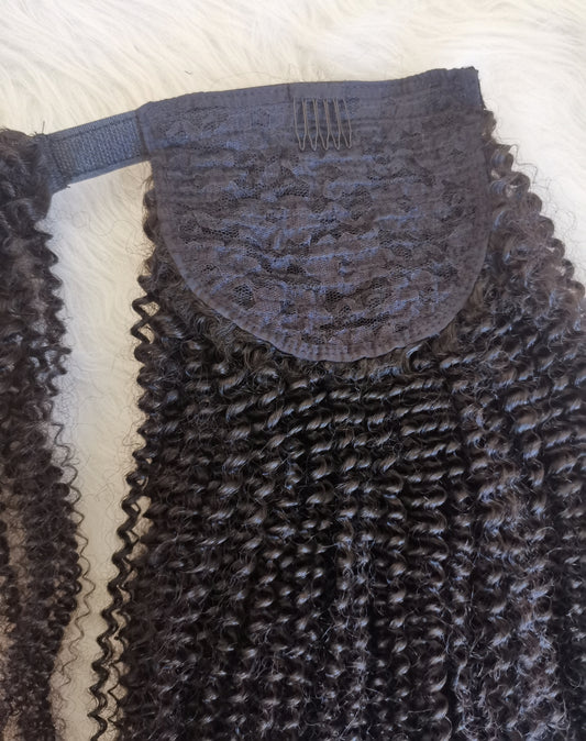 wrap ponytails raw human hair-100% one donor cuticle aligned human hair