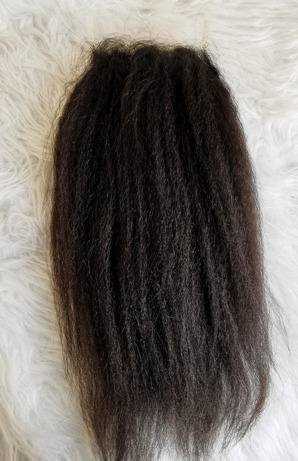 Kinky straight HD transparent closure natural color-100% raw one donor hair