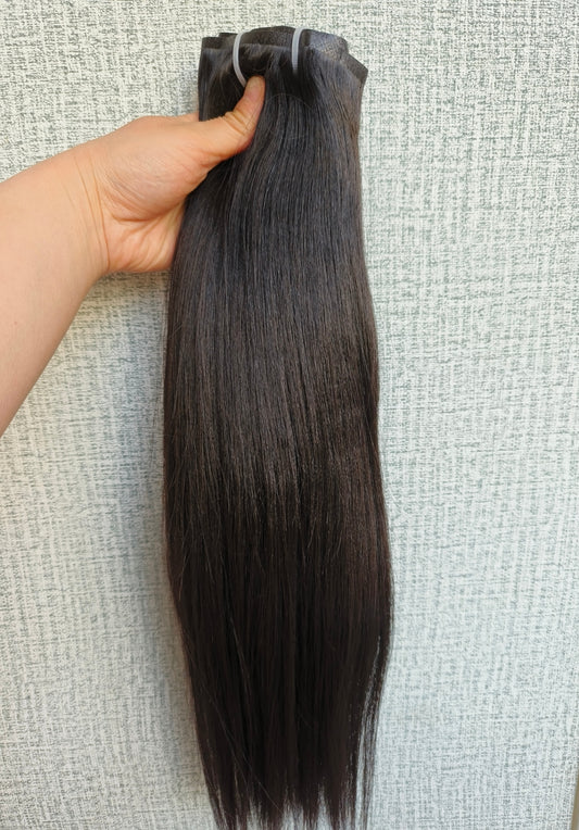 Yaki Straight Raw Human Hair Clip Ins-Seamless and Classic