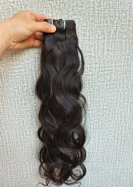 Body Wave Wavy Raw Human Hair Clip Ins-Seamless and Classic