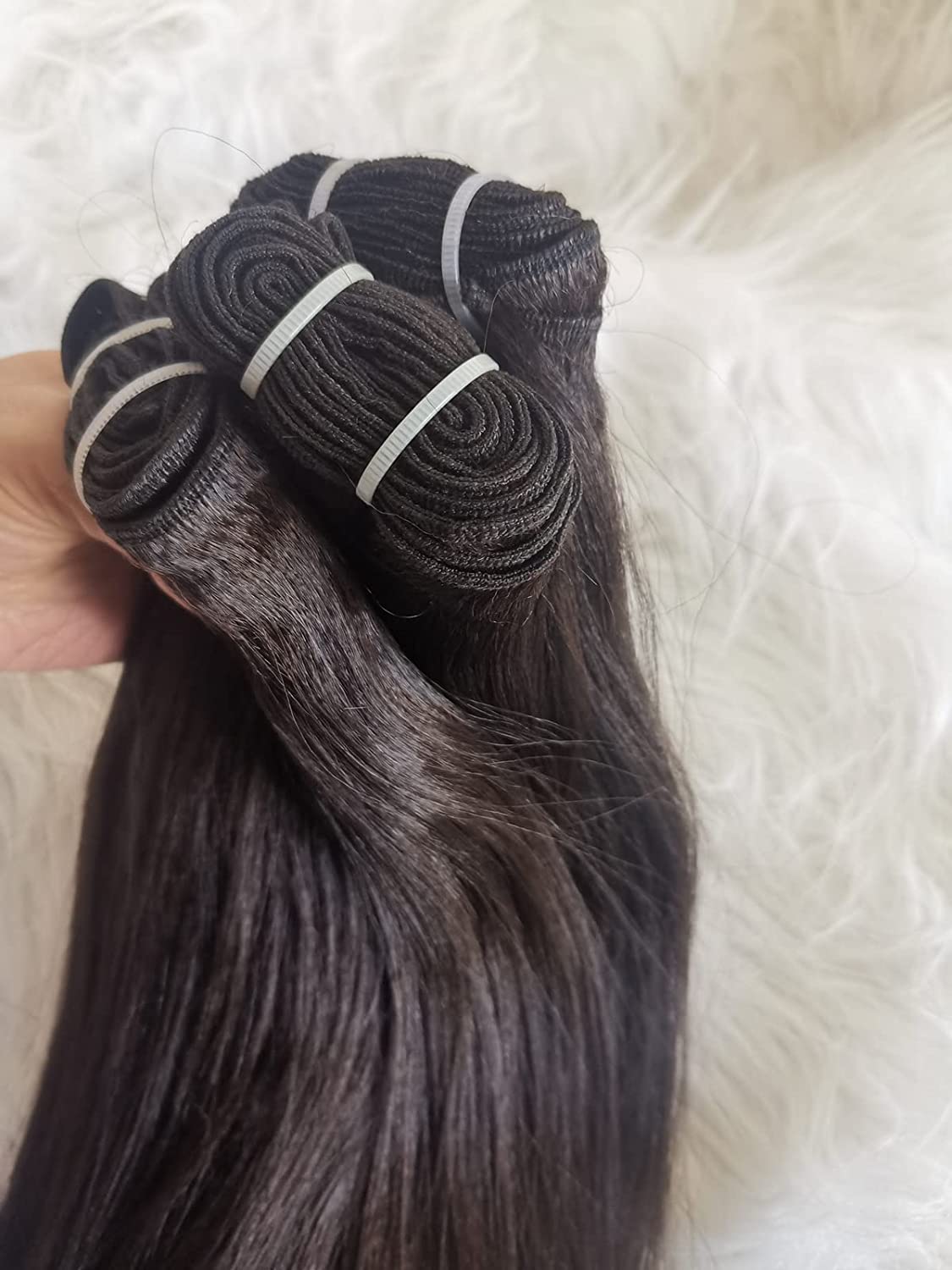 Last 5 Years Raw Light Yaki Straight Human Hair Bundles Natural Black Color (between 1b to #2), Can Lift 613 Color Easily