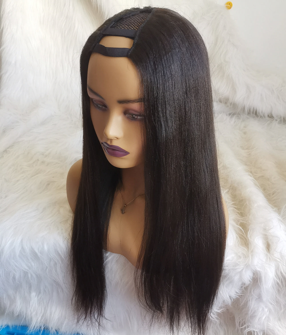 Lift 613 Raw Light Yaki Straight U V part human hair wig