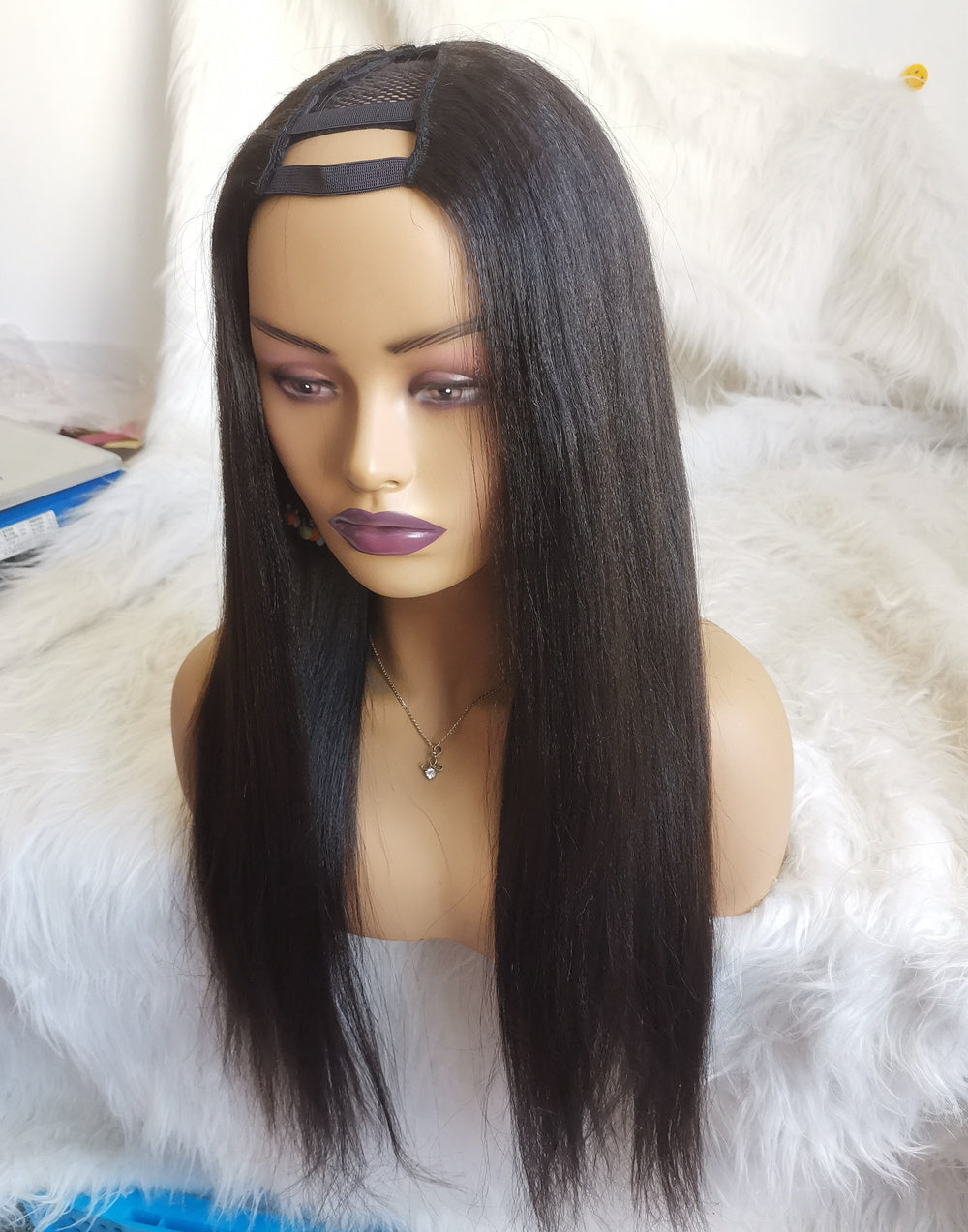 Lift 613 Raw Light Yaki Straight U V part human hair wig